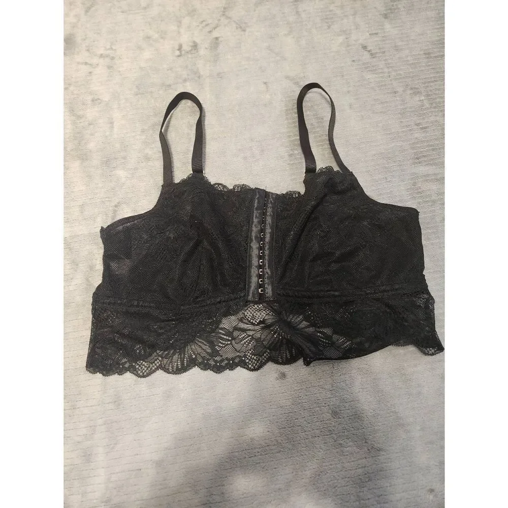 Auden Unlined Bralette Black Lace size L